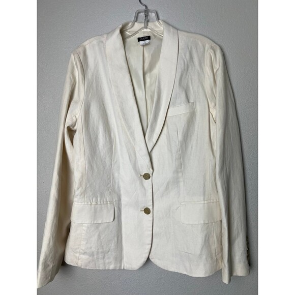 J.CREW Thompson Linen Cotton Two Button Lightweight Coat Tan Size 10 - Picture 1 of 6